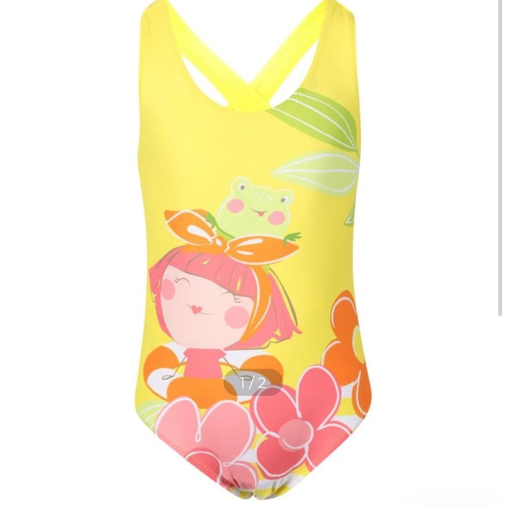 Mayoral Girl in flowers one piece swimsuit